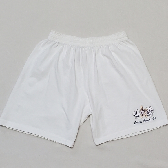 VINTAGE Cal Cru Cocoa Beach Florida White High Waisted Pull-On Casual Shorts L - Picture 4 of 11